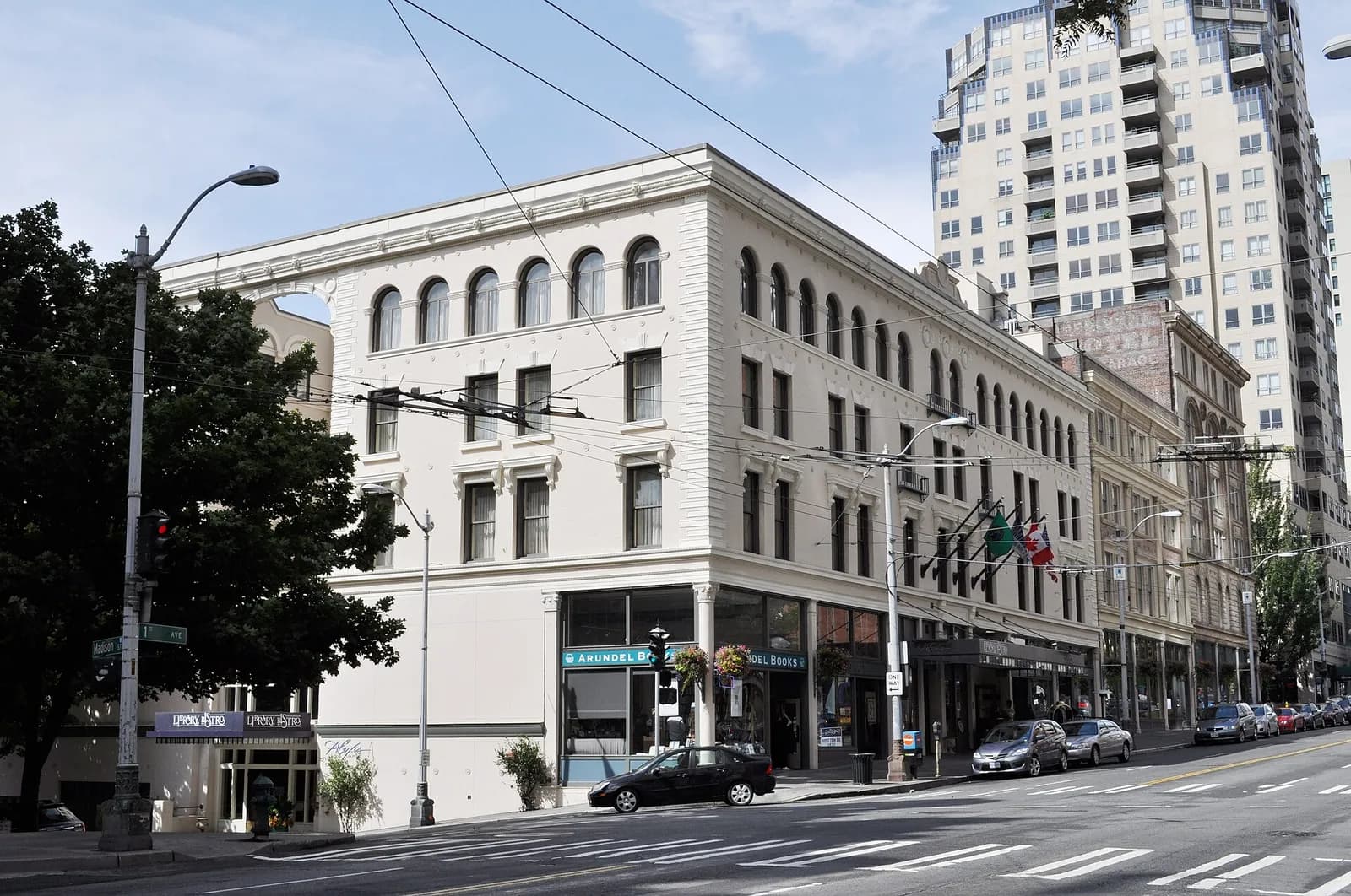 The Alexis hotel buildings on First Avenue in downtown Seattle