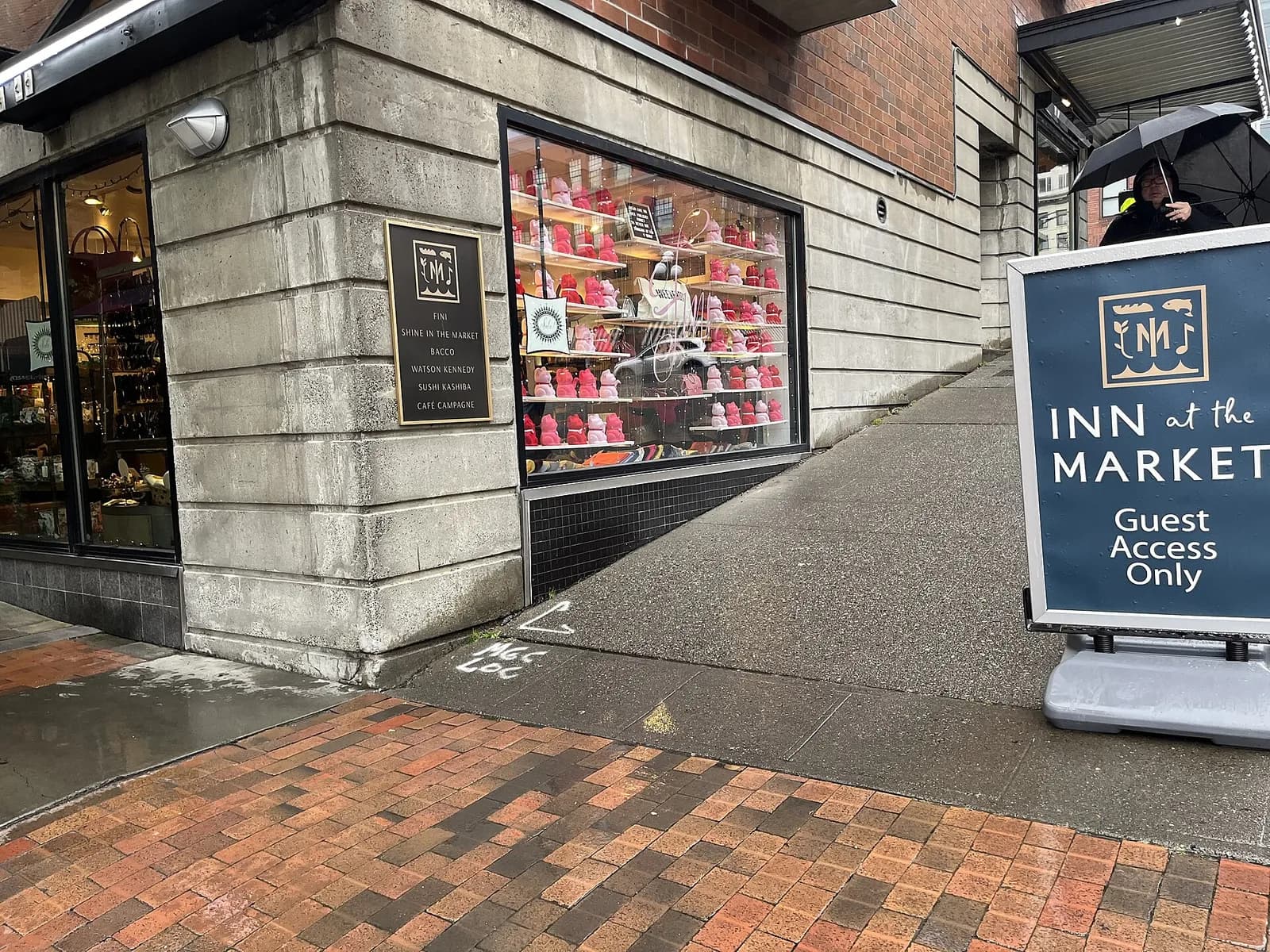 Inn at the Market entrance sign near Pike Place Market