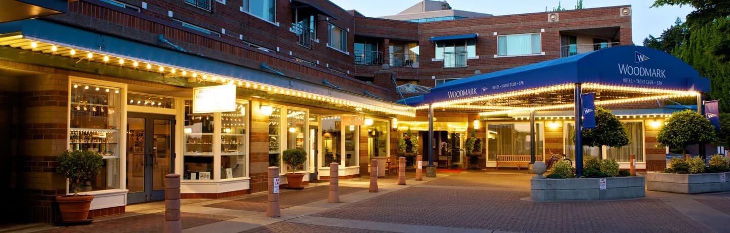 Entrance of The Woodmark Hotel at Carillon Point in Kirkland